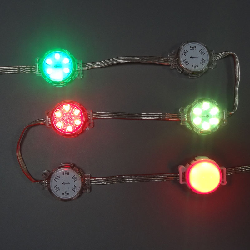 DC24V Diameter 4cm 5050SMD UCS1903/DMX512 Breakpoint-continue Pixel Module Full-color Outside-control Running Horse Lamp Water Gradient Chase Door Head Outdoor Waterproof IP67 Programmable Digital LED Point Light Pixel Light DC24V Diameter 4cm 5050SMD UCS1903/DMX512 Breakpoint-continue Pixel Module Full-color Outside-control Running Horse Lamp Water Gradient Chase Door Head Outdoor Waterproof IP67 Programmable Digital LED Point Light Pixel Light